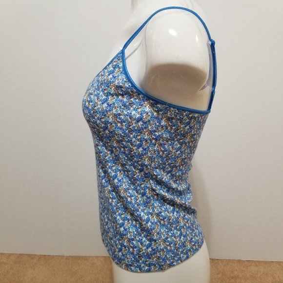 Q&A top Large NWT floral daisy print tank cami shelf bra layering VINTAGE Y2K - Picture 2 of 10